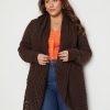 Outerwear Beme | Beme Long Sleeve Crochet Shawl Collar Edge To Edge Cardigan