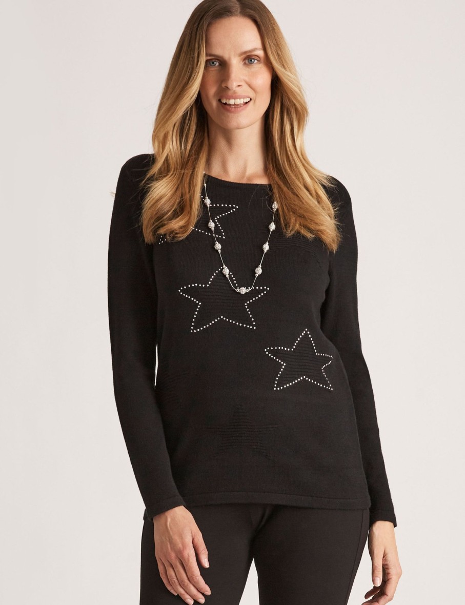 Tops NoniB | Noni B Star Embellished Knitwear Top