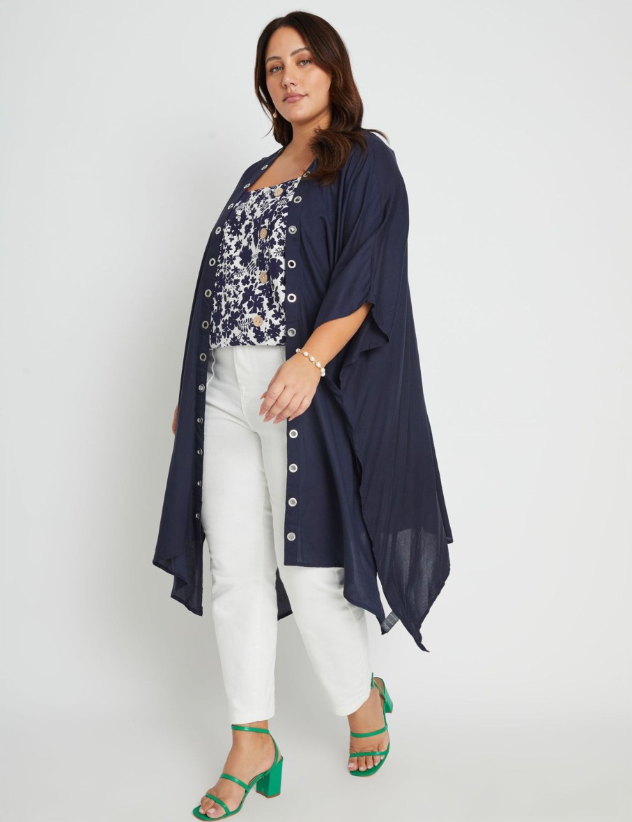 Outerwear Beme | Beme Extended Sleeve Longline Kimono