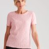 Tops NoniB | Noni B Lace Up Overlay T-Shirt