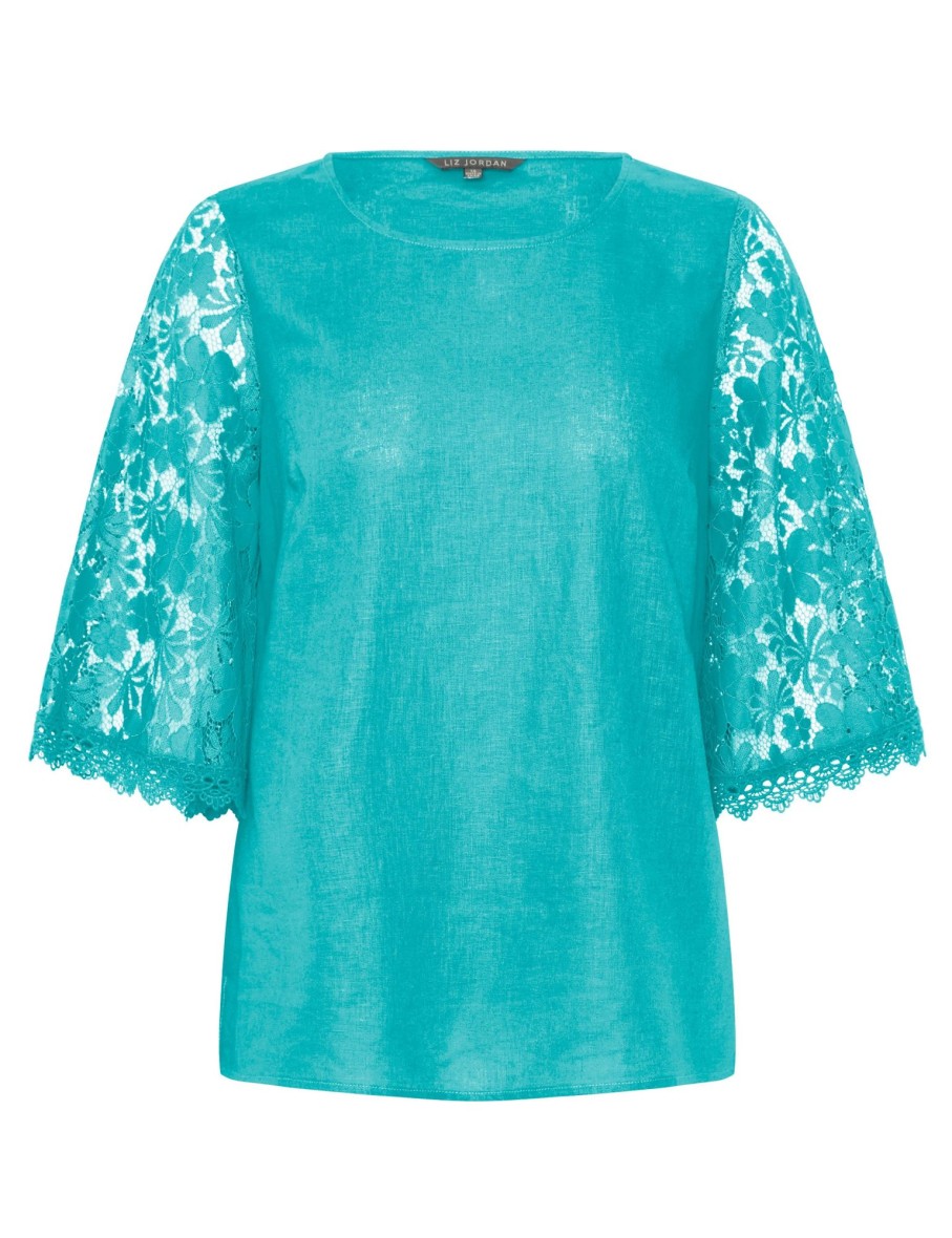 Tops LizJordan | Liz Jordan Lace Sleeve Tunic