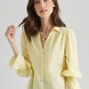 Tops NoniB | Noni B Flared Cuff Cotton Shirt