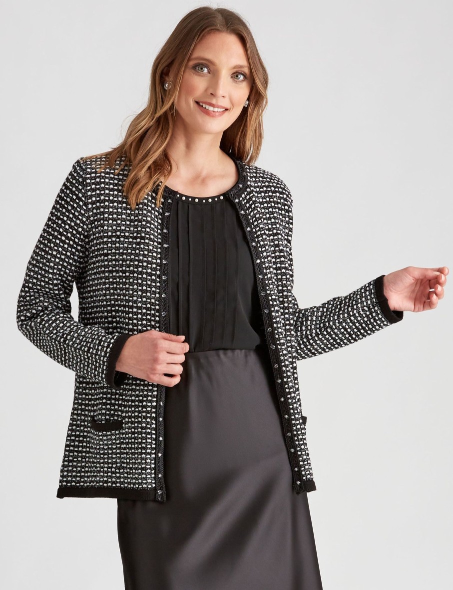 Knitwear LizJordan | Liz Jordan Knit Jewelled Cardi