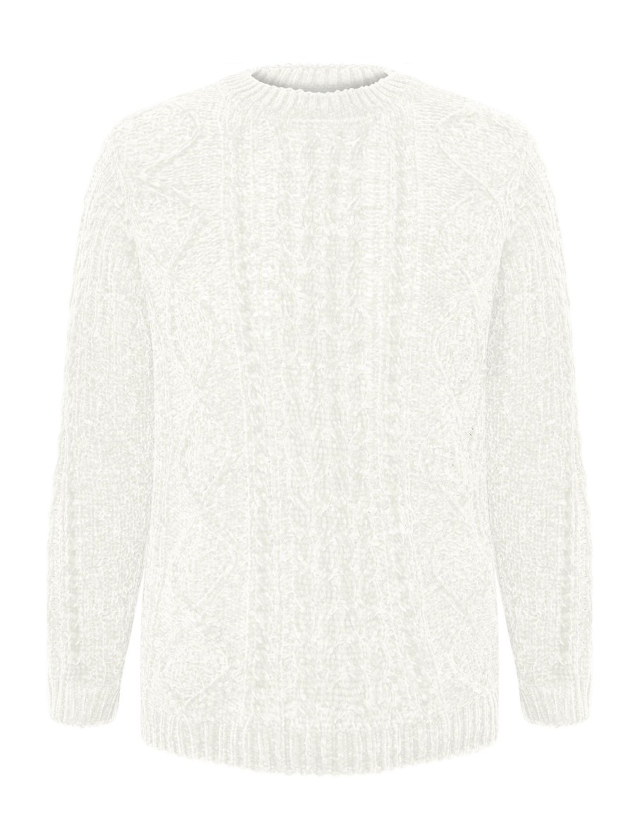 Knitwear NoniB | Noni B Cable Knitwear Chenille Jumper