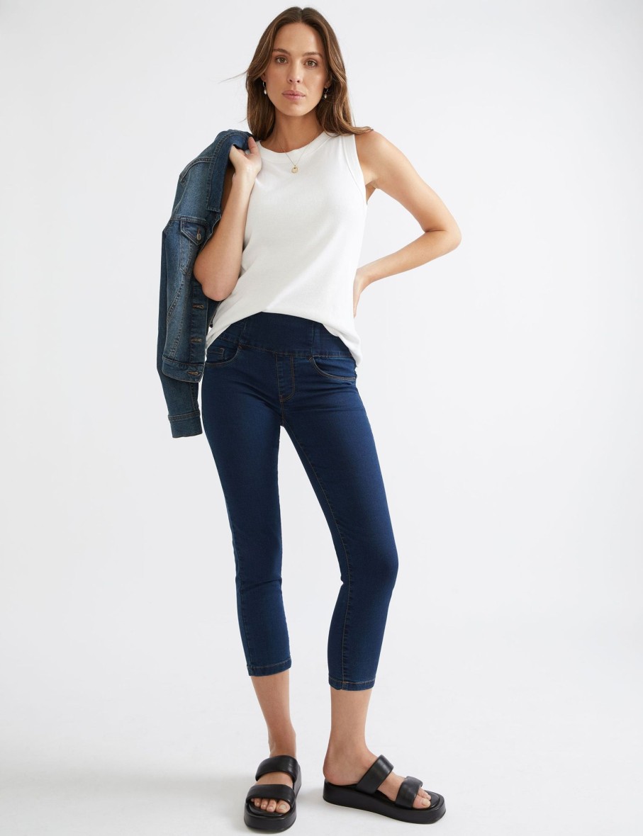 Bottoms Katies | Katies 7/8 Length Denim Shape & Curve Jeans