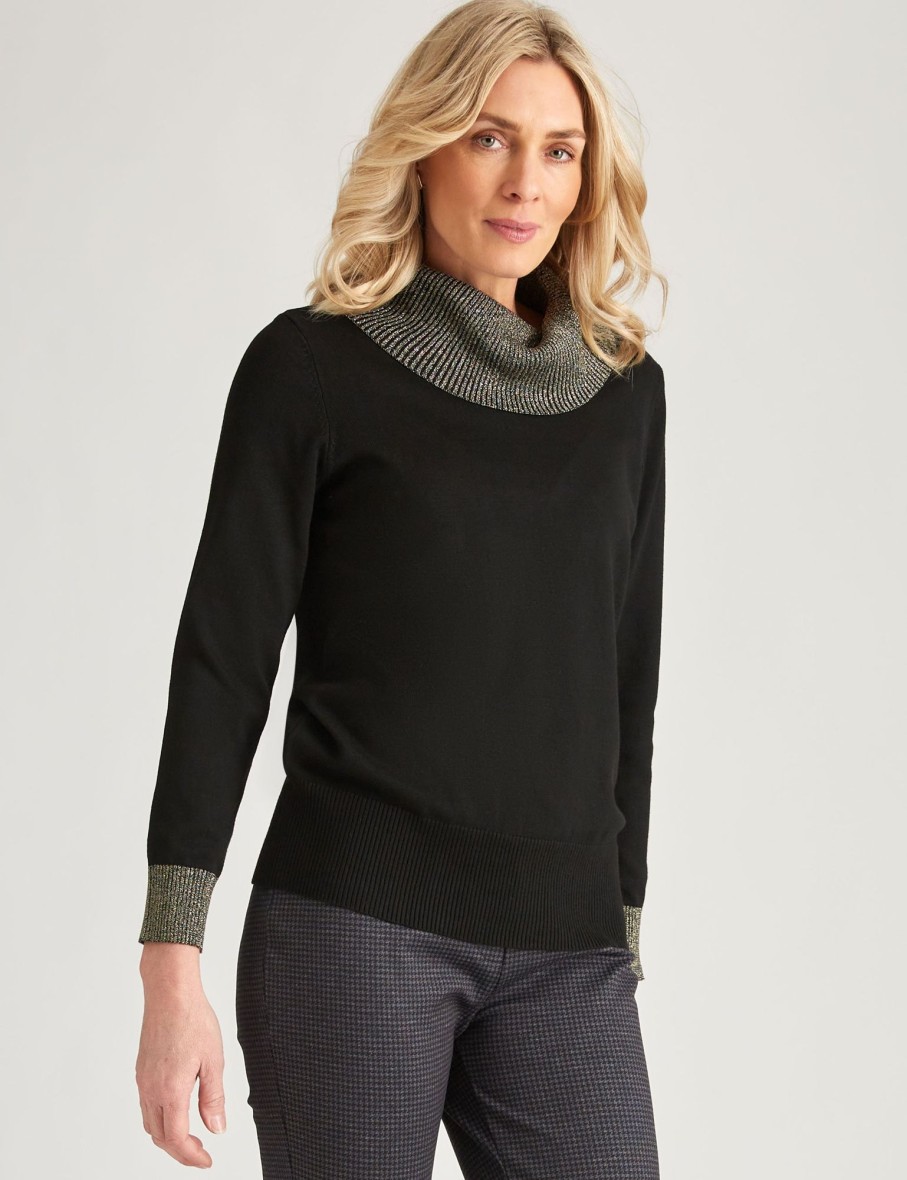 Knitwear NoniB | Noni B Lurex Cowl Neck Jumper