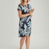 Dresses Millers | Millers Extended Sleeve Knee Length Rayon Dress