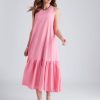 Dresses Katies | Katies Linen Cut Away Neck Midi Dress