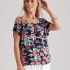 Tops Millers | Millers Short Sleeve Printed Peasant Top