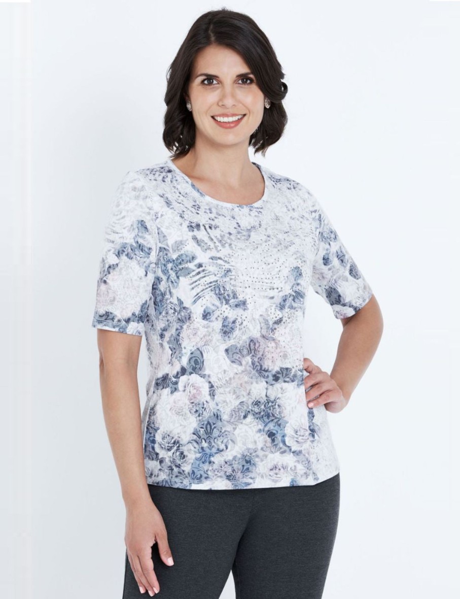 Tops NoniB | Elb Slv Lace Print Top