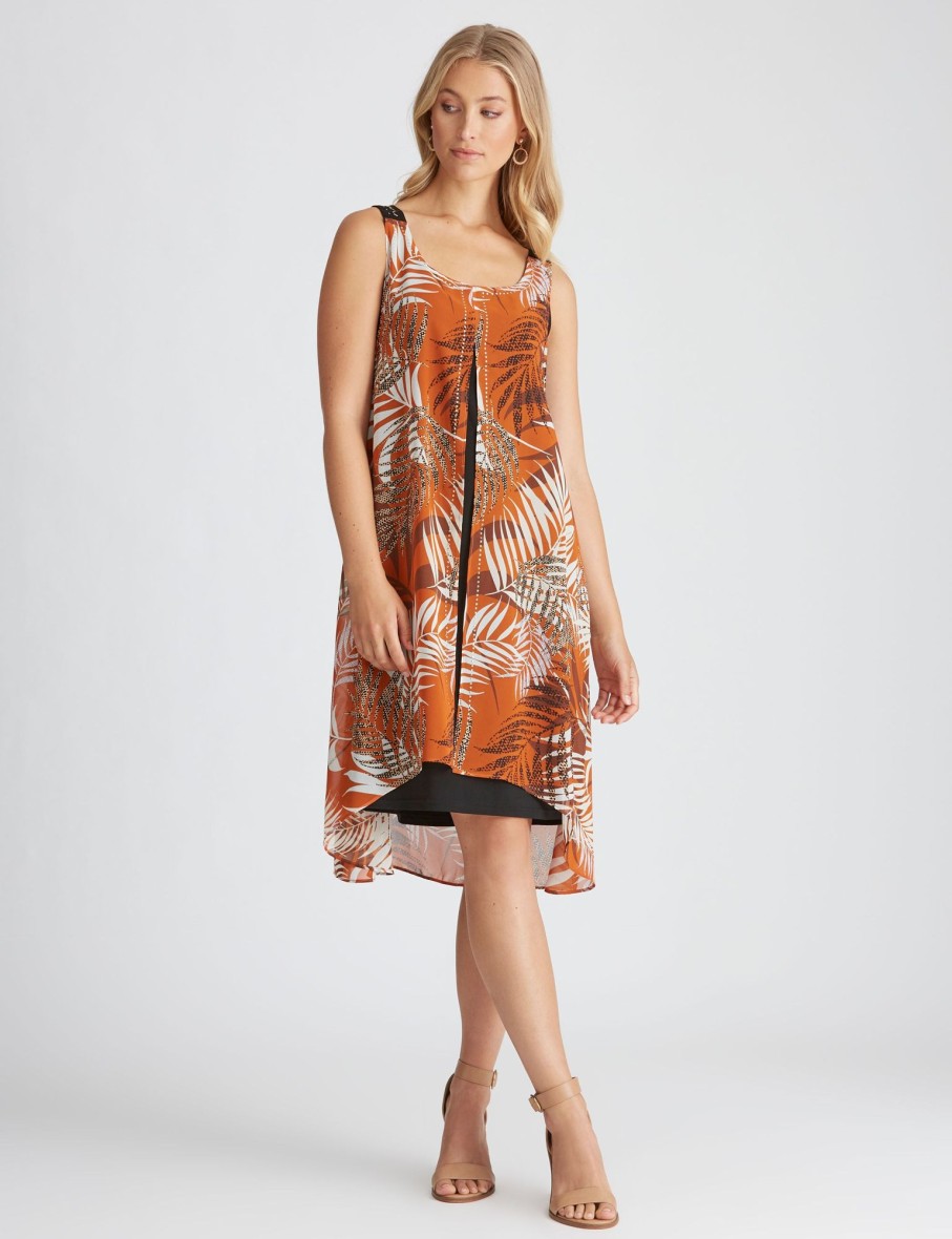 Dresses Rockmans | Rockmans Woven Layer Dress