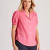 Tops NoniB | Noni B Puff Sleeve Cotton Shirt