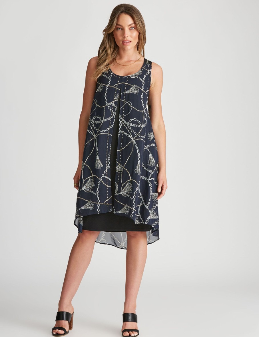 Dresses Rockmans | Rockmans Woven Layer Dress