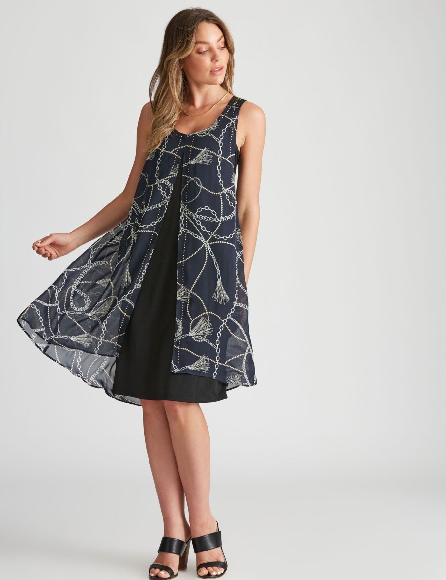 Dresses Rockmans | Rockmans Woven Layer Dress