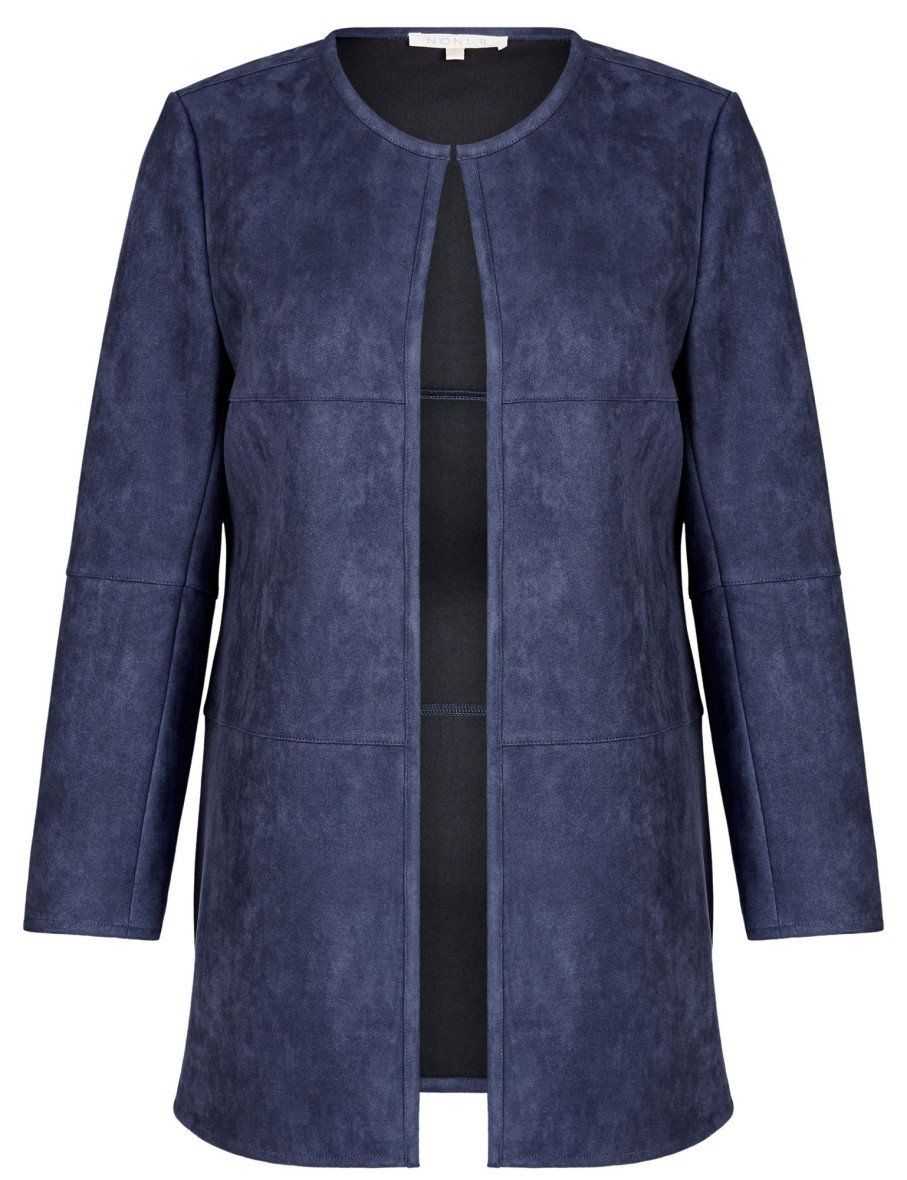 Outerwear NoniB | Noni B Suedette Size Zip Coat