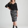 Bottoms Rockmans | Rockmans Midi Length Zebra True Knitwear Skirt