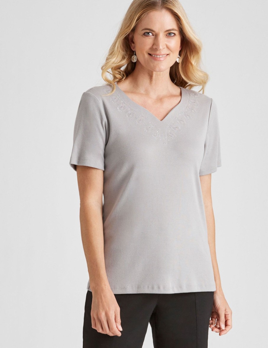 Tops NoniB | Noni B Short Sleeve Rib Top