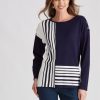 Knitwear WLane | W.Lane Button Detail Colour Block Pullover