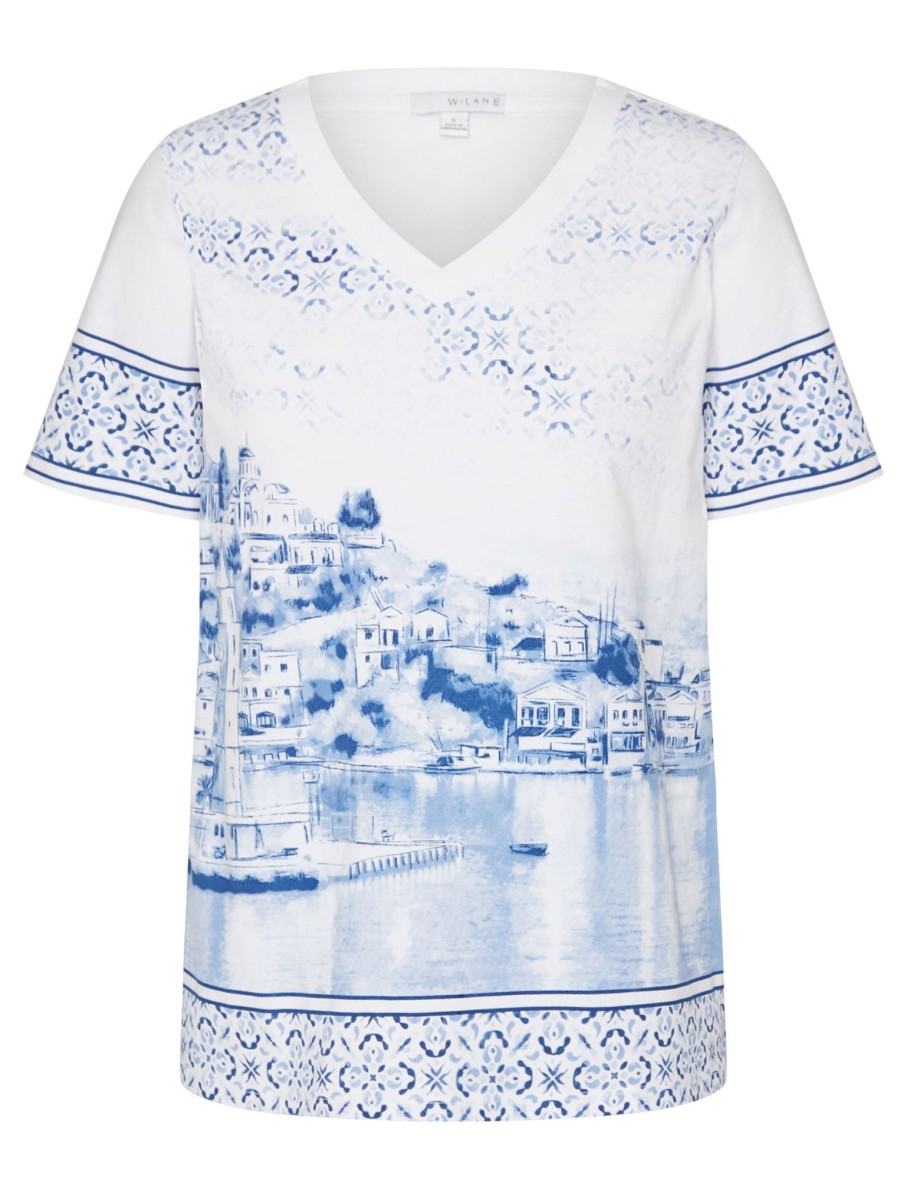 Tops WLane | W.Lane Cotton Scenic Print T-Shirt