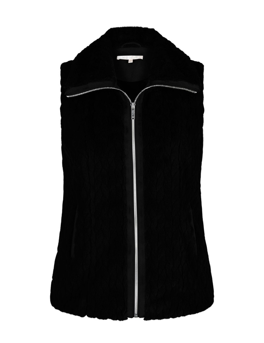 Outerwear NoniB | Noni B Faux Fur Zipped Front Vest