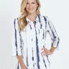 Tops NoniB | Noni B 3/4 Button Through Tie Die Shirt