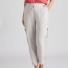 Bottoms Katies | Katies Linen Blend Elastic Hem Pants