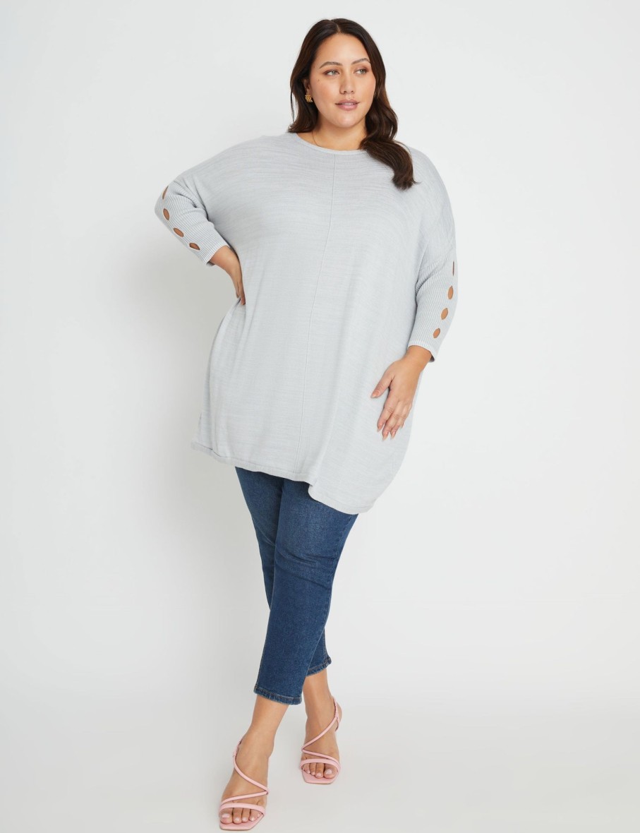 Knitwear Beme | Beme Long Sleeve Cut Out Detail Jumper