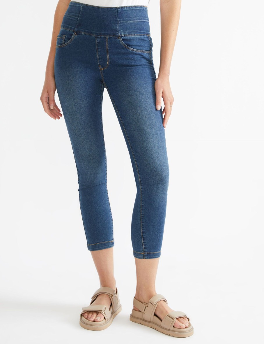 Bottoms Katies | Katies 7/8 Length Denim Shape & Curve Jeans