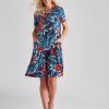 Dresses Millers | Millers Short Sleeve Knee Length Dress With Zipped Detail