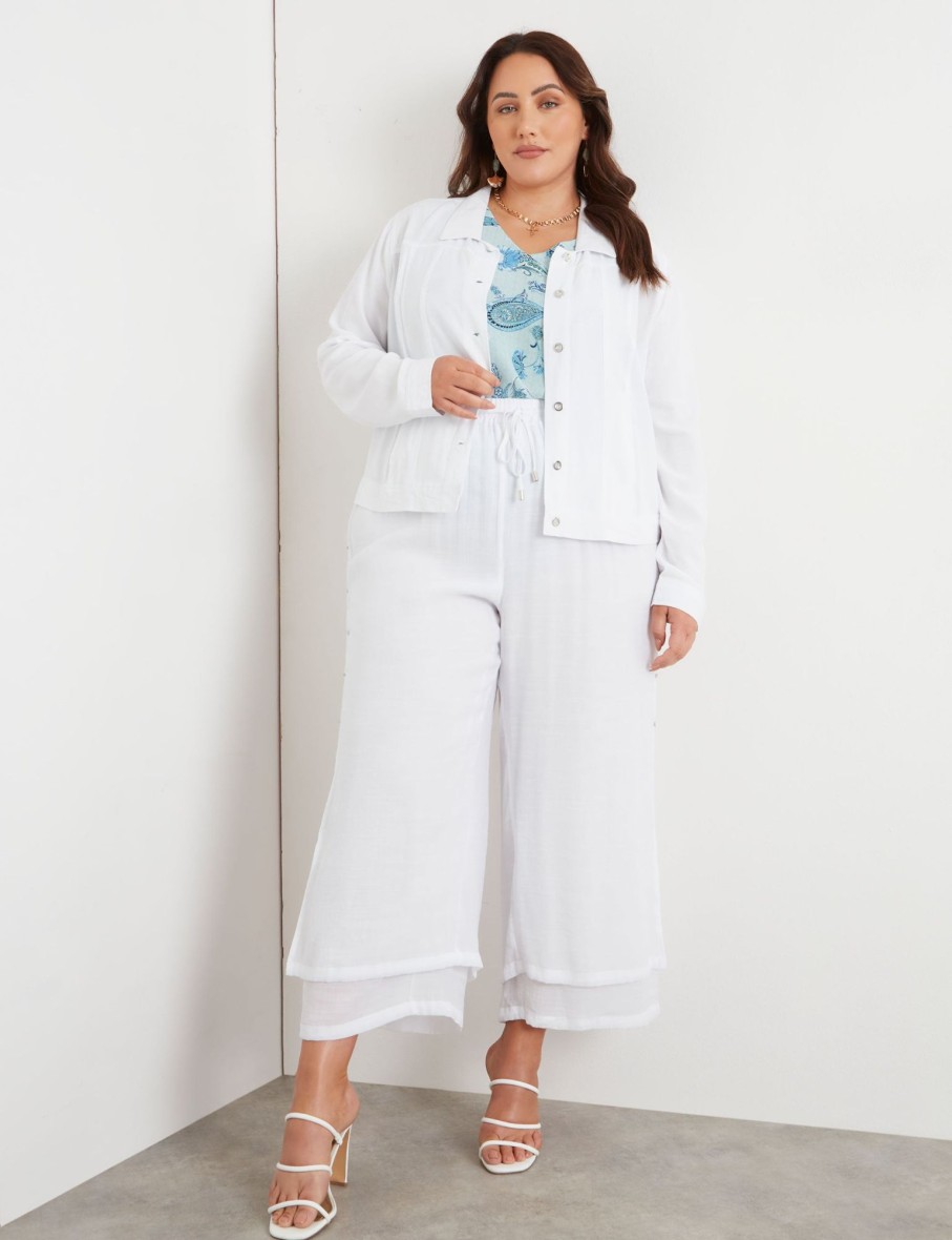 Outerwear Beme | Beme Long Sleeve Linen Jacket