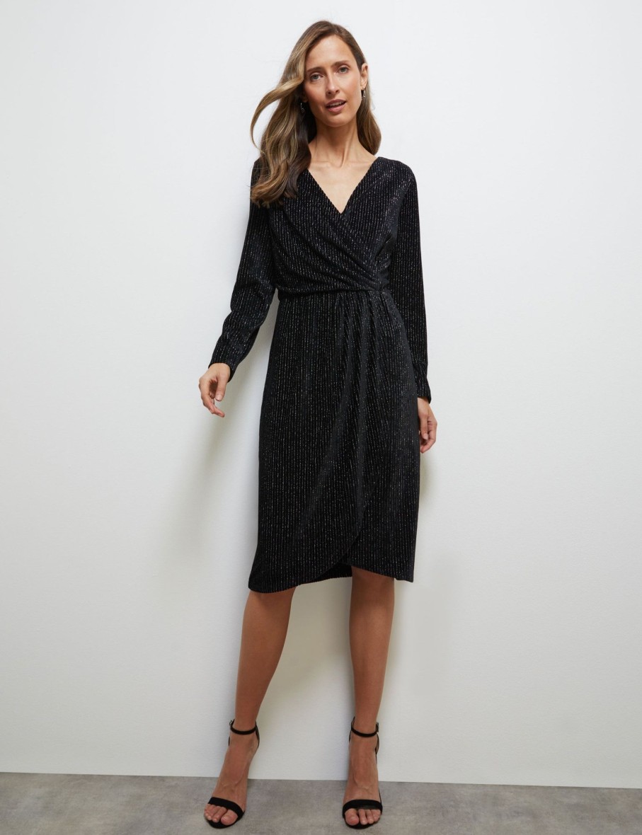 Dresses NoniB | Noni B Lurex Stripe Wrap Dress