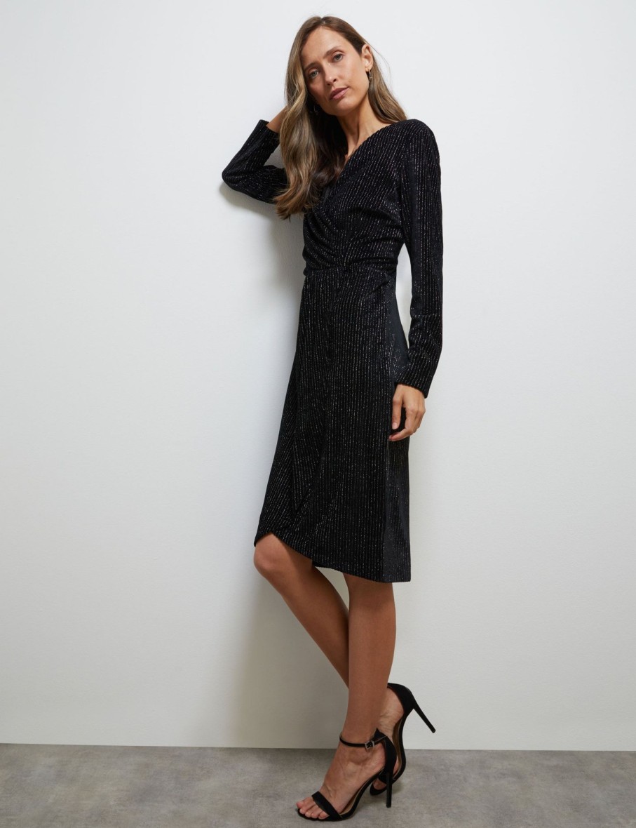 Dresses NoniB | Noni B Lurex Stripe Wrap Dress