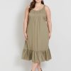 Dresses Beme | Beme Sleeveless Pintuck Linen Midi Dress