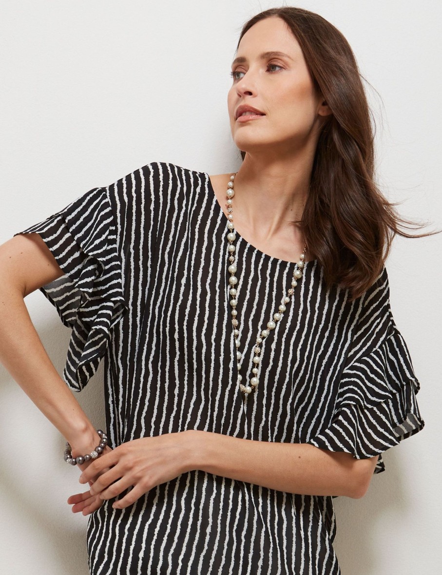 Tops NoniB | Ruffle Sleeve Print Top