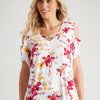 Tops Millers | Millers Short Sleeve Printed Cold Shoulder Top With Frill Sleeve