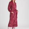 Sleepwear NoniB | Noni B Long Sleeve Plush Polka Dot Robe