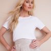 Tops NoniB | Noni B Lurex Embroidery Rib T-Shirt