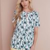 Tops NoniB | Keyhole Neck Floral Top