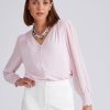 Tops NoniB | Noni B Shirred Trim Button Blouse