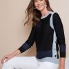 Knitwear WLane | W.Lane Color Block Side Buttons Jumper