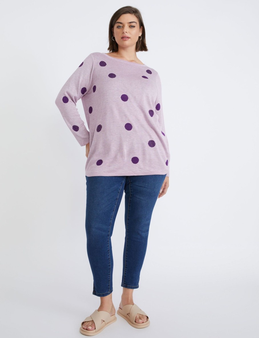 Knitwear Beme | Beme Boat Neck Curve Hem Pullover Top