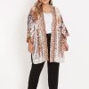 Outerwear Beme | Beme 3Q Sleeve Placement Prt Kimono