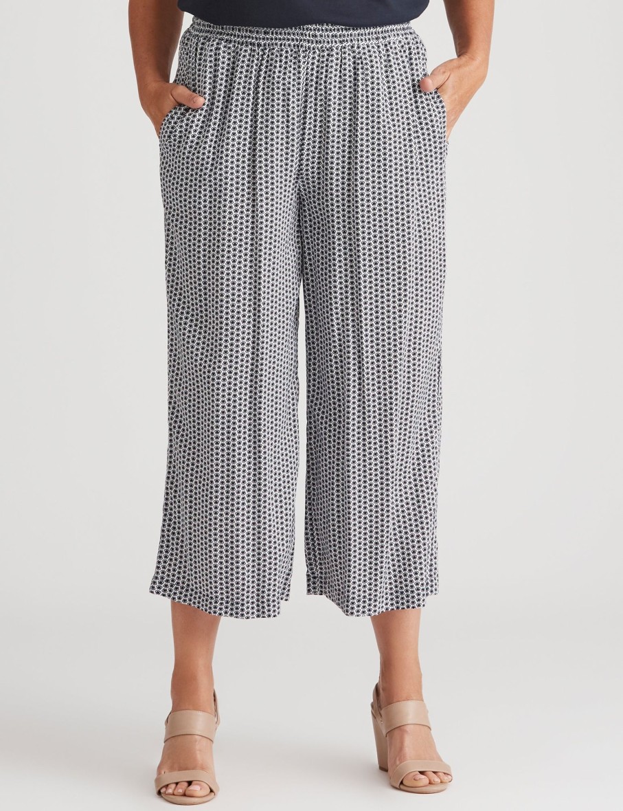 Bottoms Millers | Millers Crop Rayon Wide Leg Pants