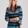 Outerwear Millers | Millers Long Sleeve Half Placket Stripe Leisure Top