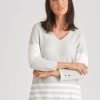 Knitwear Katies | Katies Cotton 3/4 Sleeve Stripe Jumper