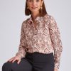 Tops NoniB | Noni B Floral Lurex Stripe Blouse