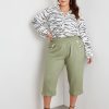 Bottoms Beme | Beme Crop Linen Button Detail Pants