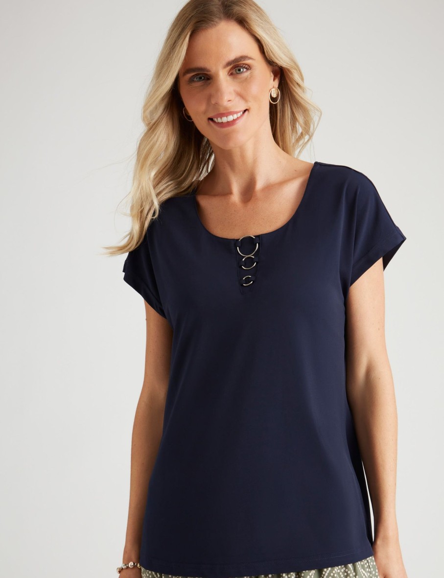 Tops Millers | Millers Extended Sleeve Top With Ring Trim