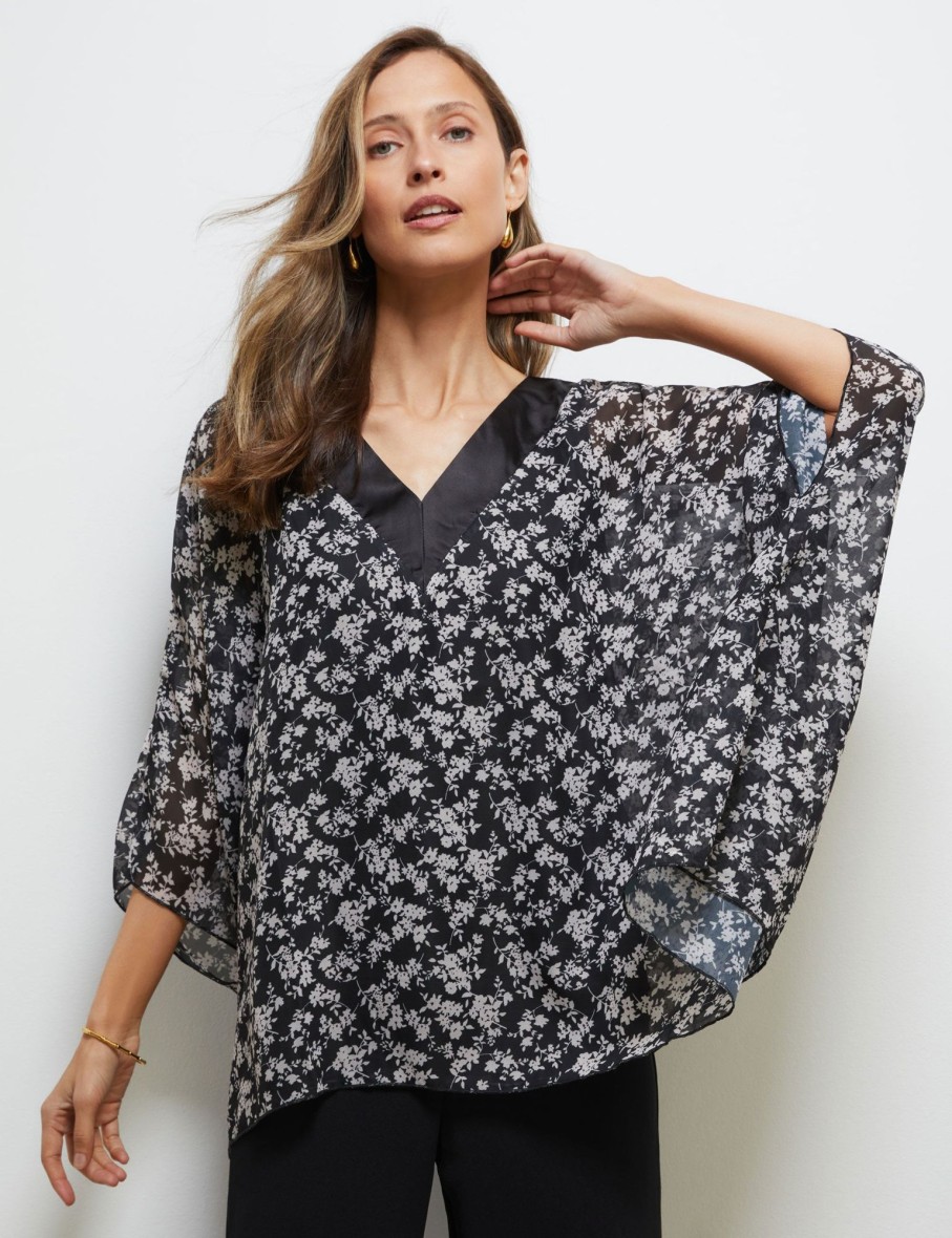 Tops NoniB | Noni B V-Neck Printed Kaftan Top