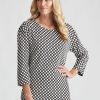 Tops NoniB | Noni B Cotton Blend Spot Shirt Top